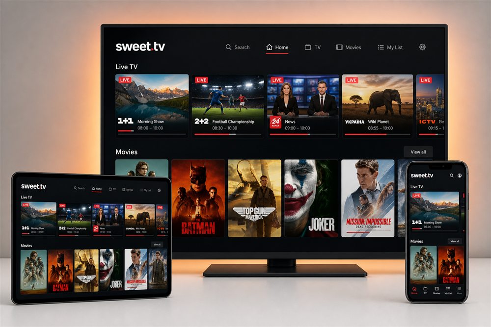 Sweet.tv na televízore, tablete a telefóne